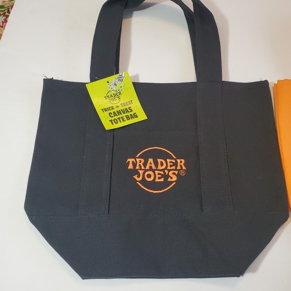 NEW TRADER JOE'S HALLOWEEN MINI CANVAS TOTE BAG - SET Of 4 - SHIPS FAST - Picture 4 of 7